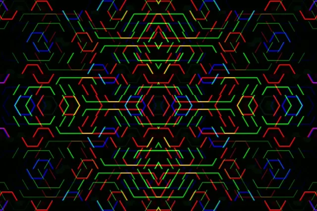 3:2 Surface | Neon Hexagon Pattern 60fps Screensaver Live Loop