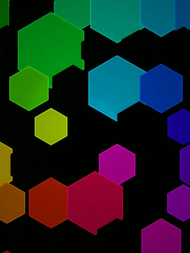 3:4 iPad Portrait | 60fps Screensaver Live Wallpaper - Vibrant Hexagon Motion