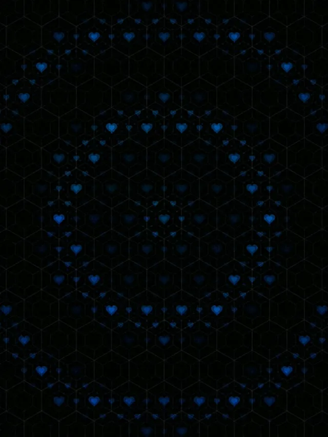 3:4 iPad Portrait | Glowing Blue Hearts 60fps Screensaver VJ Loop