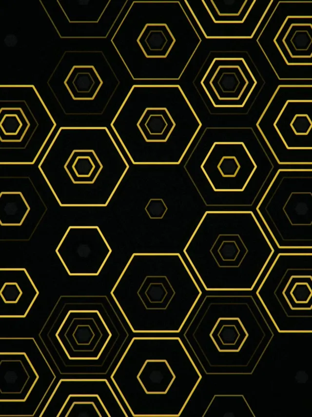 3:4 iPad Portrait Gold Hexagon 60fps Screensaver Live Wallpaper