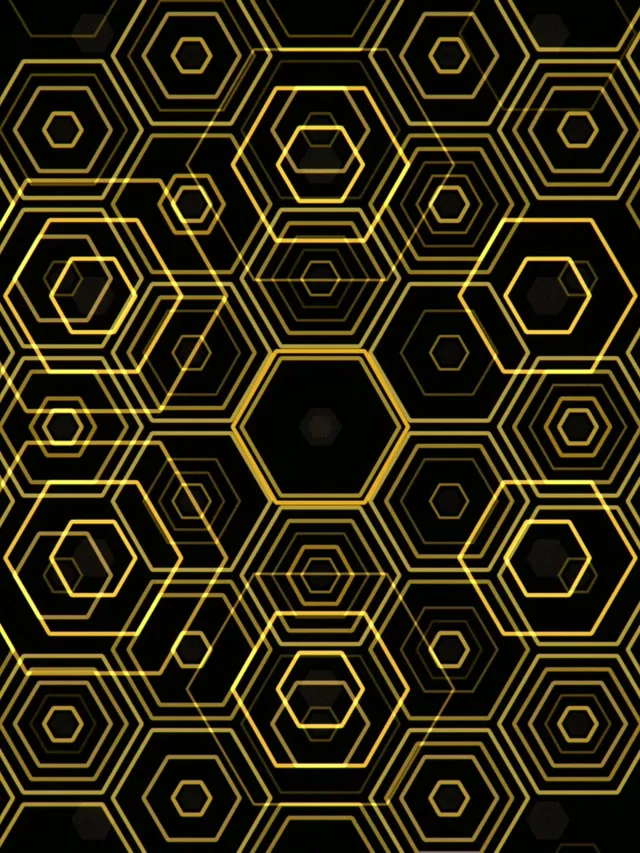 3:4 iPad Portrait | Gold Hexagon 60fps Screensaver Live Wallpaper