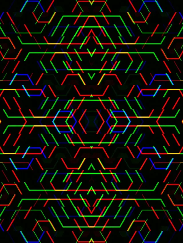 3:4 iPad Portrait | Neon Geometric Hexagon 60fps Motion Wallpaper