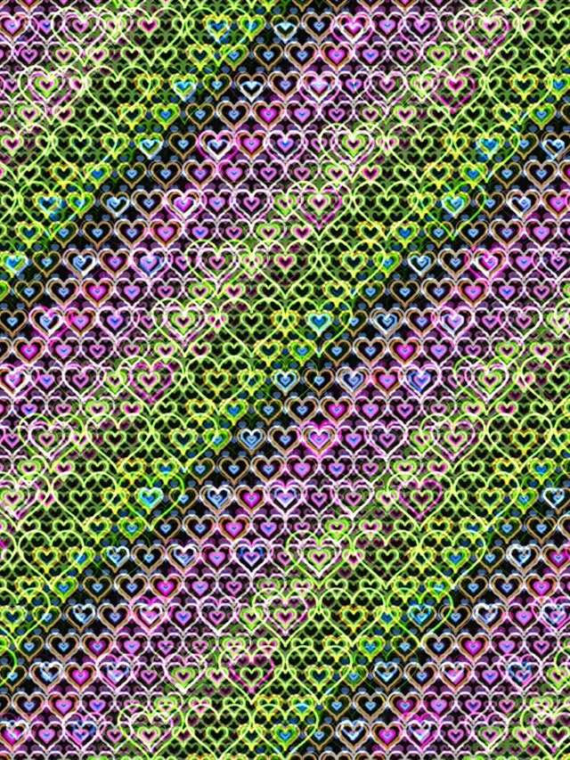 3:4 iPad Portrait | Neon Heart Glow 60fps Live Wallpaper Screensaver Loop