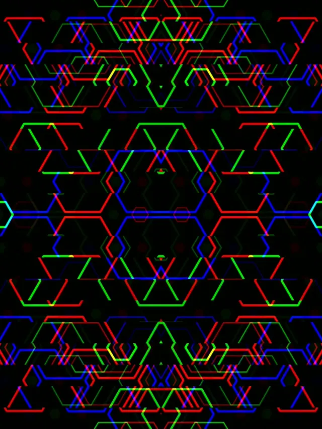 3:4 iPad Portrait | Neon hexagon pattern 60fps screensaver live wallpaper