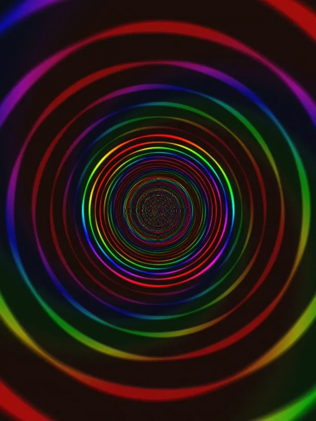 3:4 iPad Portrait | Vibrant spiral neon 60fps screensaver motion loop