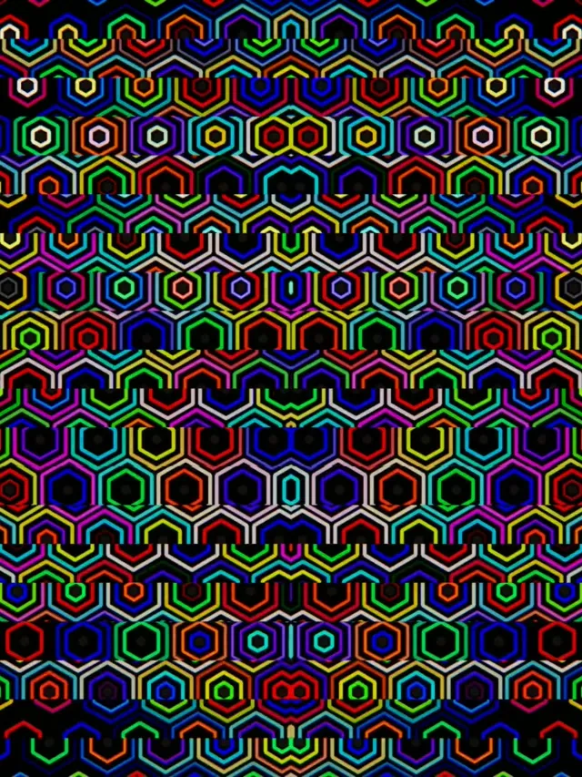 3:4 Portrait | Neon Hexagon 60fps Screensaver Live Wallpaper Motion