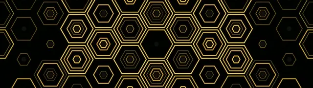 32:9 Super Ultrawide | Golden Hexagon 60fps Screensaver VJ Loop Design