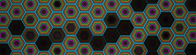 32:9 Super Ultrawide Neon Hexagon 60fps Screensaver VJ Loop