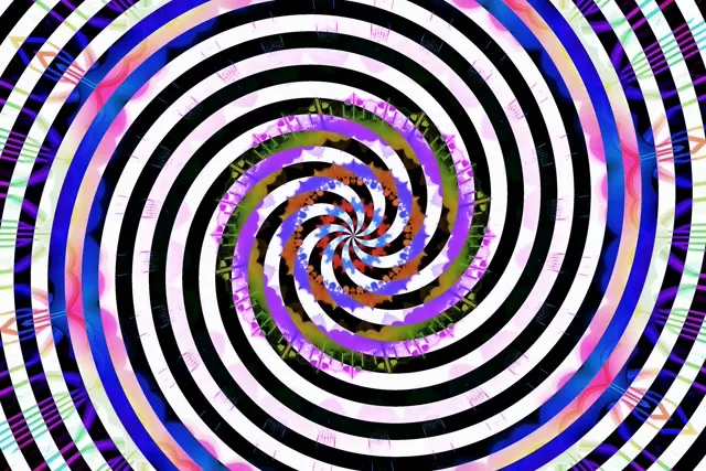 3:2 Tunel Neon Spirală Concentrică Strălucitoare Violet Verde Portocaliu 60fps Screensaver Visual Vj