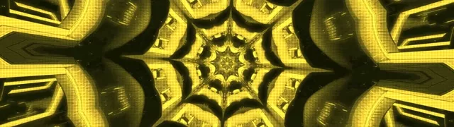 32:9 Ultrawide | 60fps Neon Tunnel Screensaver - Golden Infinite Vortex Visuals Loop