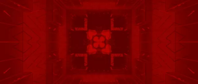 32:9 Ultrawide | 60fps Screensaver - Red Neon Tunnel Pulsating Diamond Vortex VJ Loop