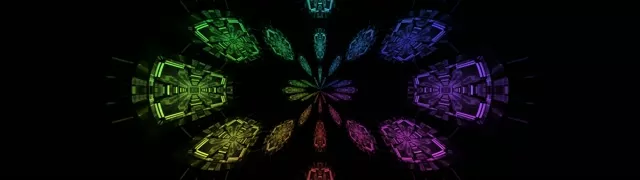 32:9 Ultraancho Túnel Neón Explosión Simetría Diamante Brillante 60fps Protector de Pantalla Vj Footage