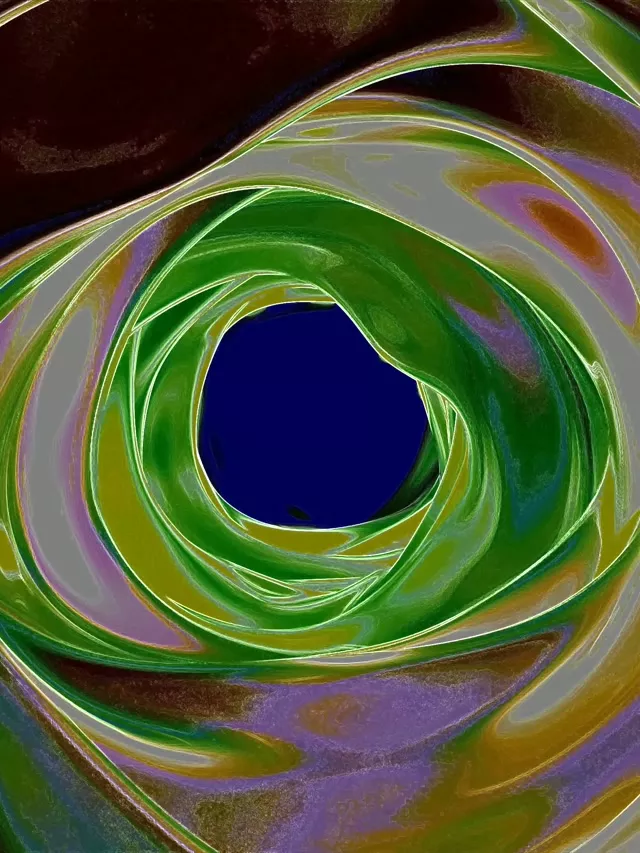 3:4 iPad Portrait Green Blue Neon Tunnel Screensaver Windows 11 VJ Loop 60fps Swirling Motion