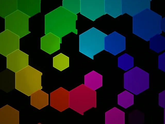 4:3 Classic | 60fps Screensaver VJ Loop - Vibrant Colorful Hexagon Motion