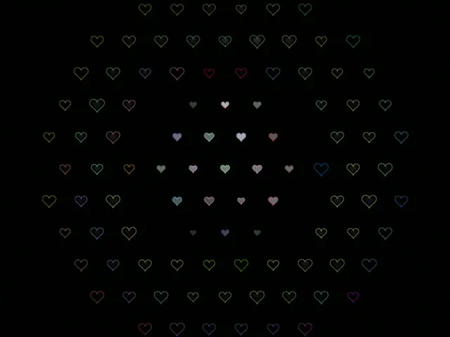 4:3 Classic | Colorful Hearts 60fps Screensaver Motion Loop