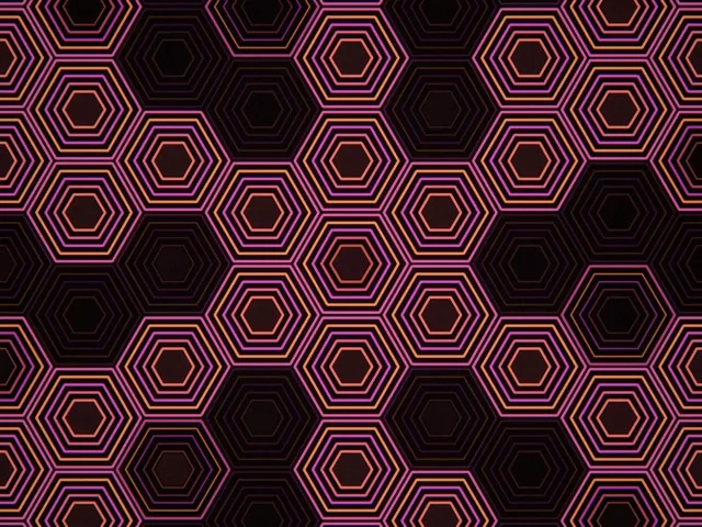 4:3 Classic | Neon Hexagon Pattern 60fps Screensaver VJ Motion
