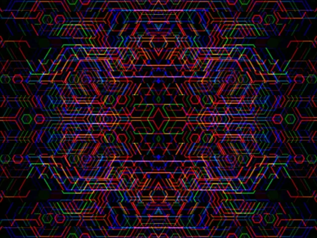 4:3 Classic | Neon Pattern Animation 60fps Screensaver Loop