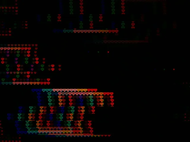 4:3 Classic | Neon pixel hearts animation 60fps screensaver loop