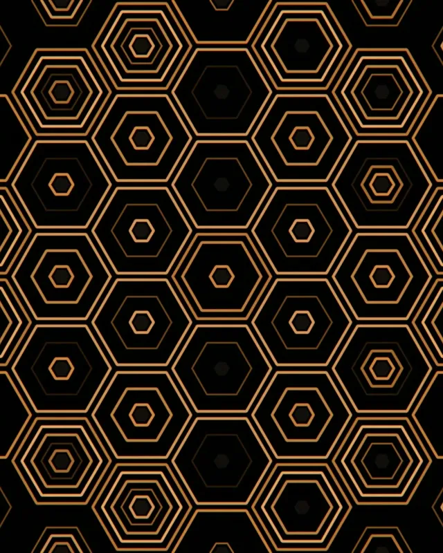 4:5 Instagram | 60fps Golden Hexagon Pattern Live Wallpaper Screensaver Loop