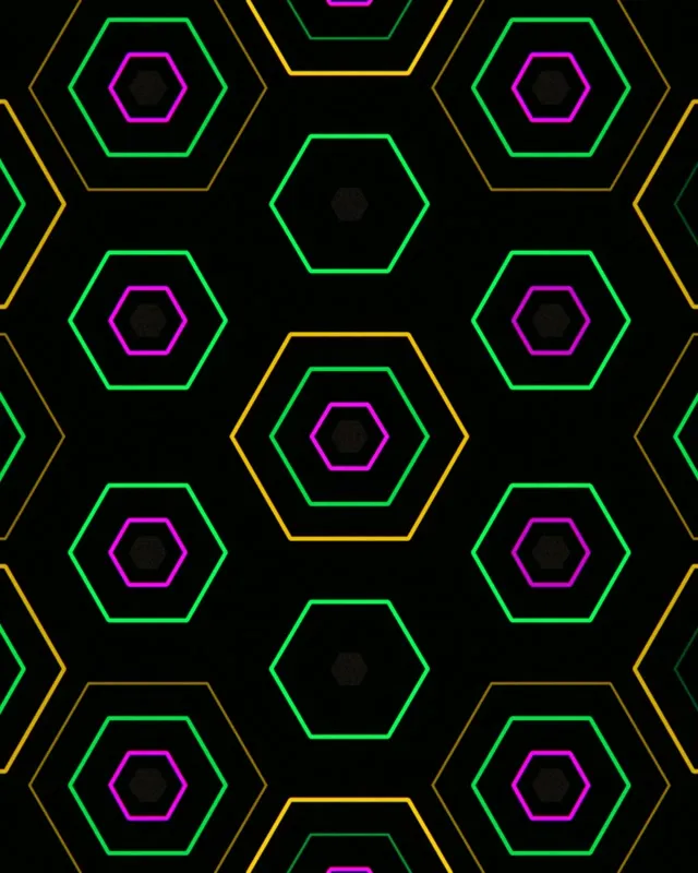 4:5 Instagram | Geometric neon hexagon 60fps screensaver live wallpaper