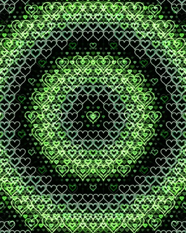 4:5 Instagram | Neon green heart pattern 60fps screensaver live wallpaper