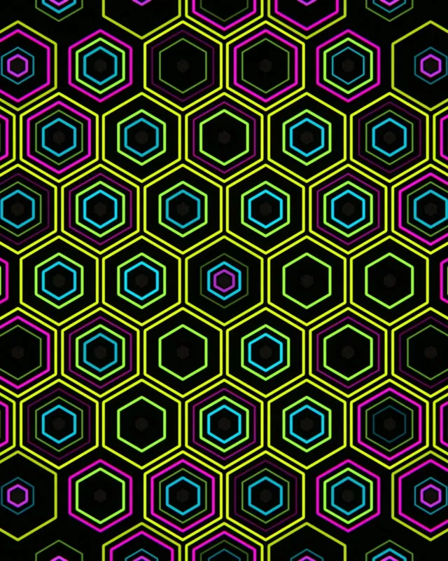 4:5 Instagram | Neon Hexagon Grid 60fps Screensaver Live Background