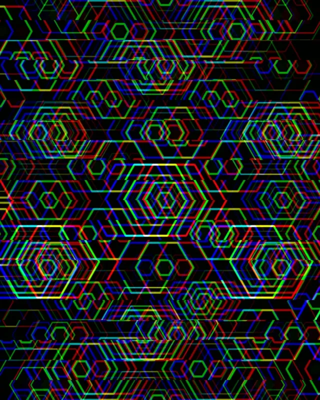 4:5 Instagram | Vibrant Neon Hexagon 60fps Motion Screensaver Loop