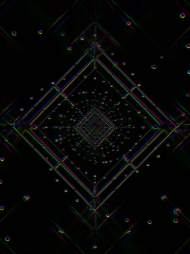 Neon Tunnel VJ Loop 3:4 iPad Portrait 60fps Screensaver Geometric Vortex