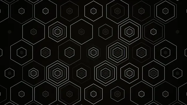 4K Abstract Hexagonal Pattern Animation Black