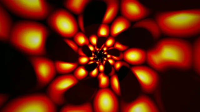 4K abstract red and yellow glowing orbs motion background loop