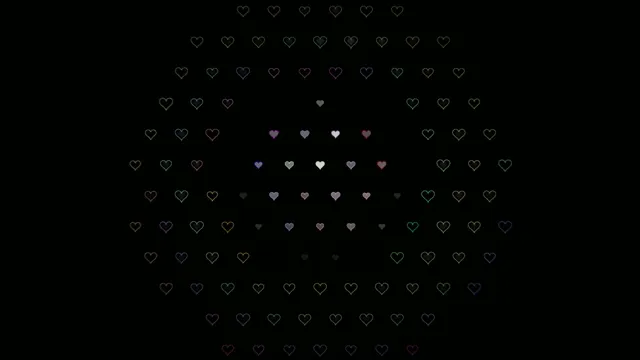 4K animated heart particles loop with colorful gradient motion background