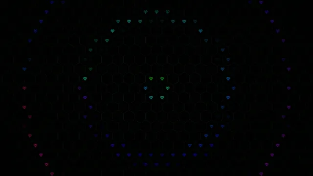 4K animated hearts network motion background with glowing neon colors