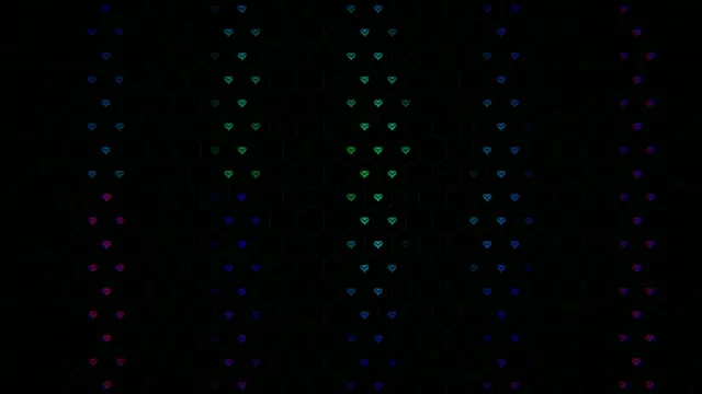 4K animated neon hearts loop - colorful romantic motion background