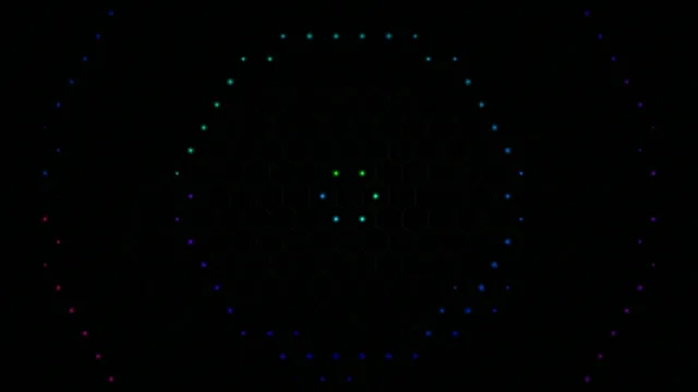 4K animated neon particle network loop with glowing dots
