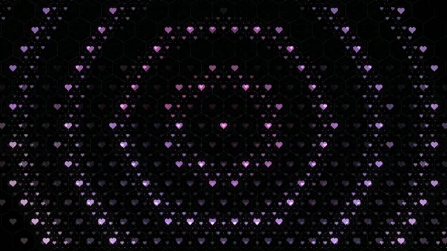 4K animated purple hearts hexagon pattern looping background