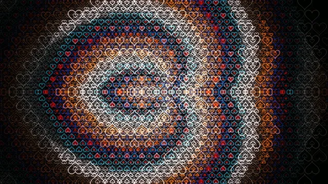4K Colorful Heart Pattern Motion Background with Dynamic Light Effects
