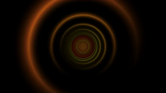 4K concentric circles tunnel motion background with warm glowing rings