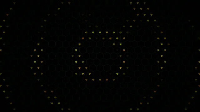 4K elegant golden hearts seamless loop motion background