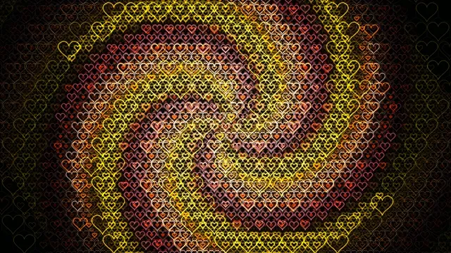 4K glowing neon hearts looping motion background for video production