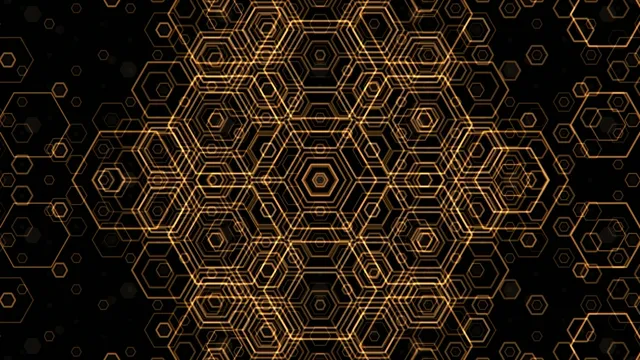 4K Golden Hexagon Pattern Motion Background for Broadcast