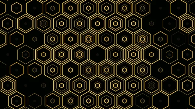 4K luxe gold hexagon motion background for broadcast and presentations