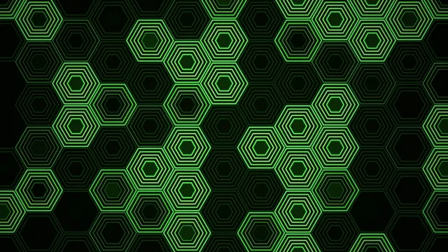 4K neon green hexagon pattern motion background ultra HD