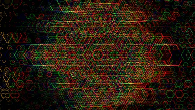 4K neon hexagon circuit pattern VJ loop for broadcast and streaming