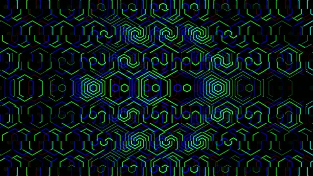 4K neon hexagon grid motion background for broadcast and streaming