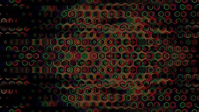 4K neon hexagon matrix loop - vibrant tech motion background