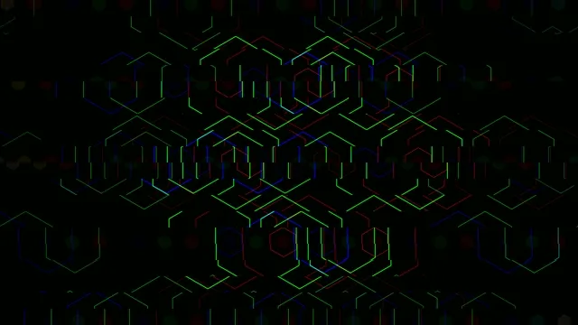4K Neon Hexagon Network Digital Animation