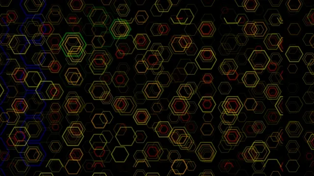 4K neon hexagon network motion background for broadcast and events