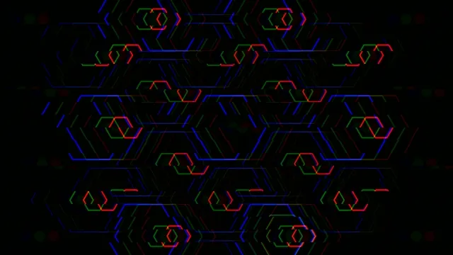 4K neon hexagon network motion background loop for broadcast