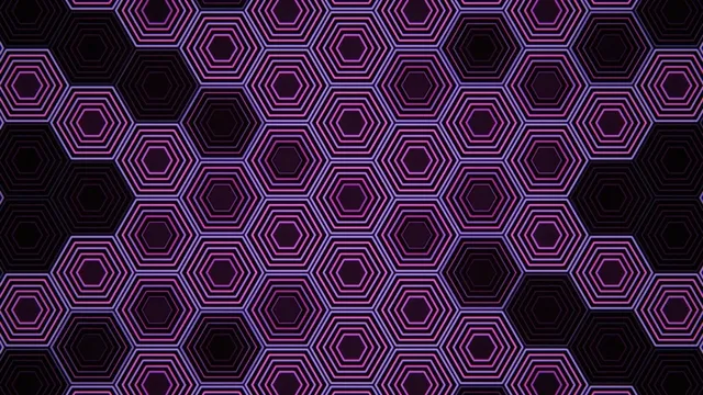 4K neon hexagon pattern loop - cyberpunk motion background