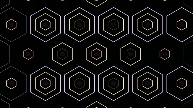 4K neon hexagon pattern loop motion background for broadcast